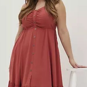 NWT!! Torrid White Button Front MIDI Dress Size 1(14-16)